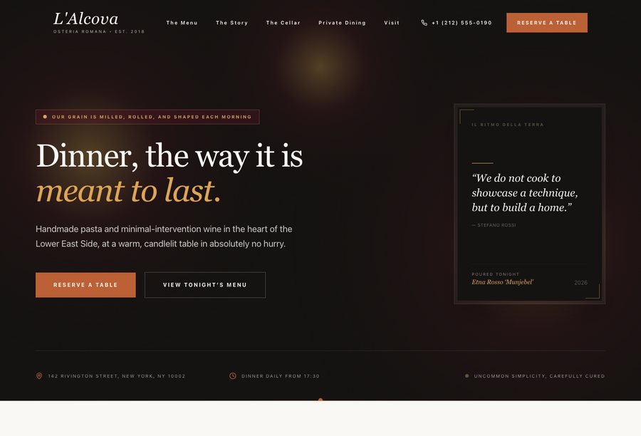 L'Alcova website preview