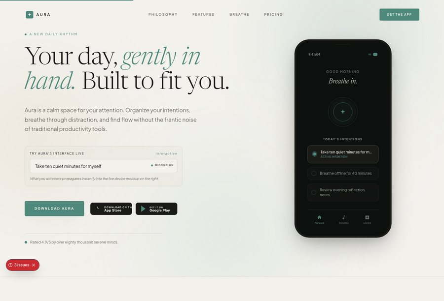 Aura website preview