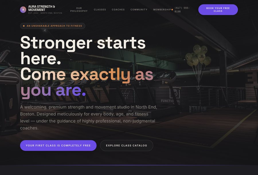 AURA Strength & Movement website preview