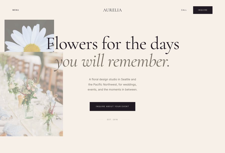 Aurelia website preview