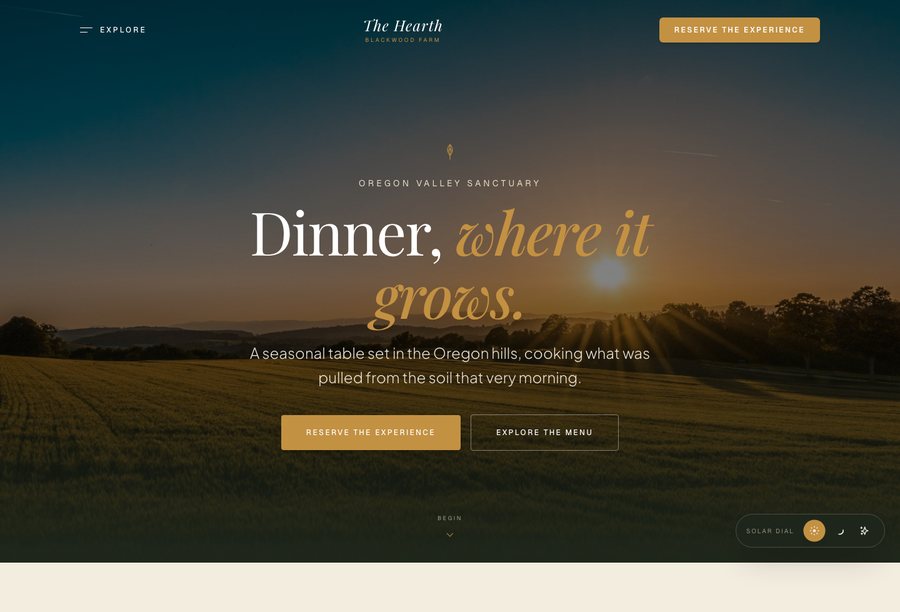 The Hearth at Blackwood Farm website preview