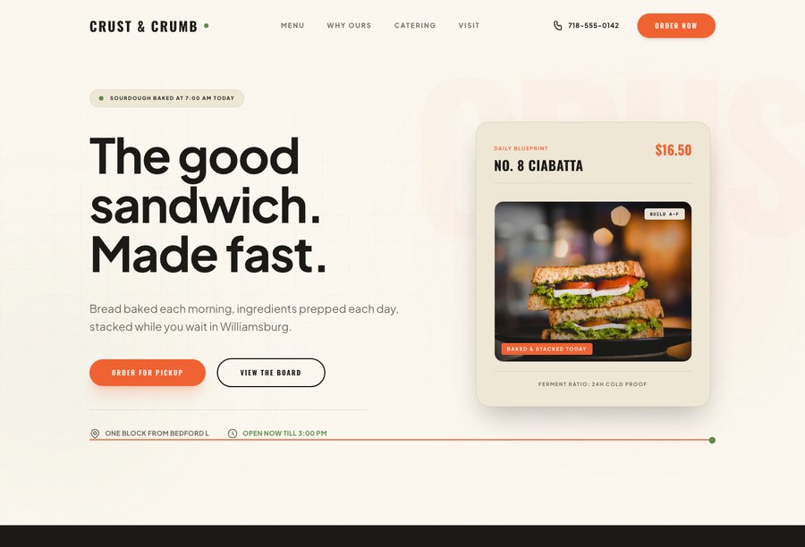 Crust & Crumb website preview
