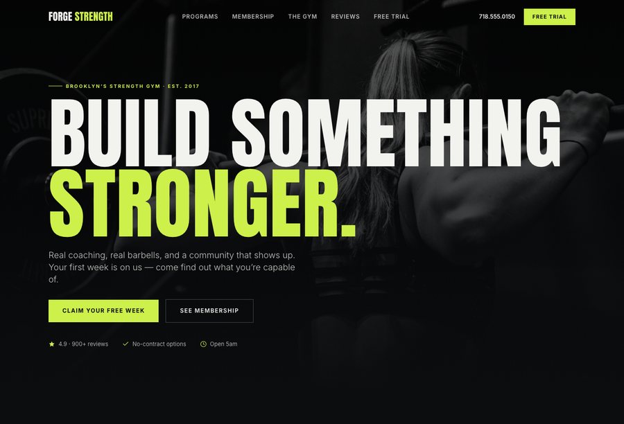 Forge Strength Co. website preview