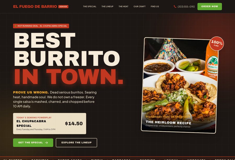 El Fuego de Barrio website preview
