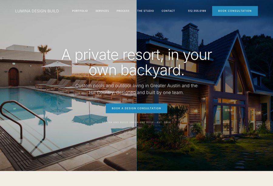 Lumina Design Build website preview