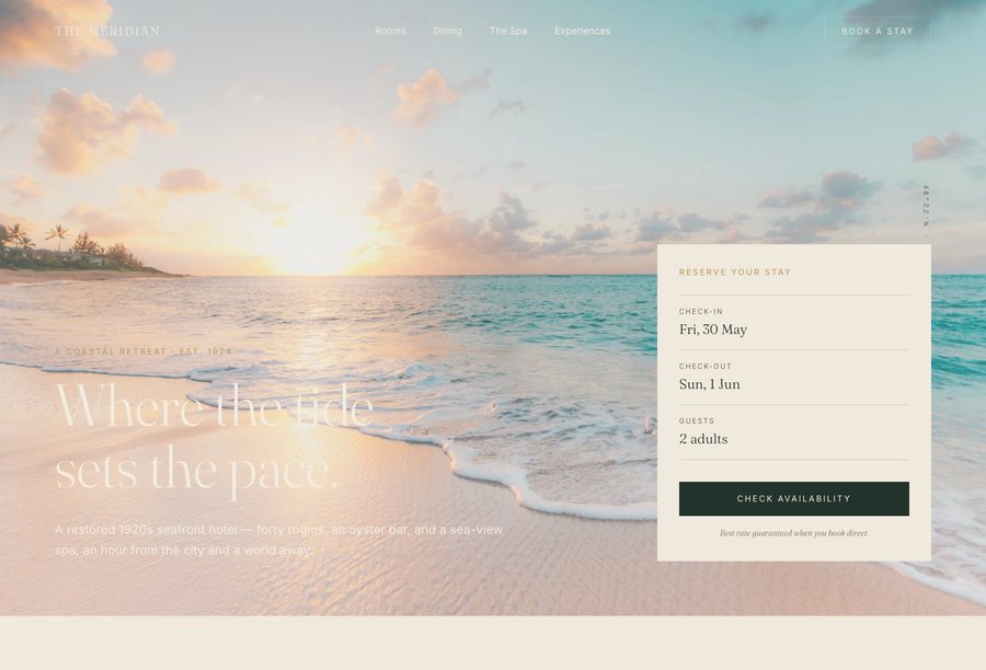 The Meridian website preview
