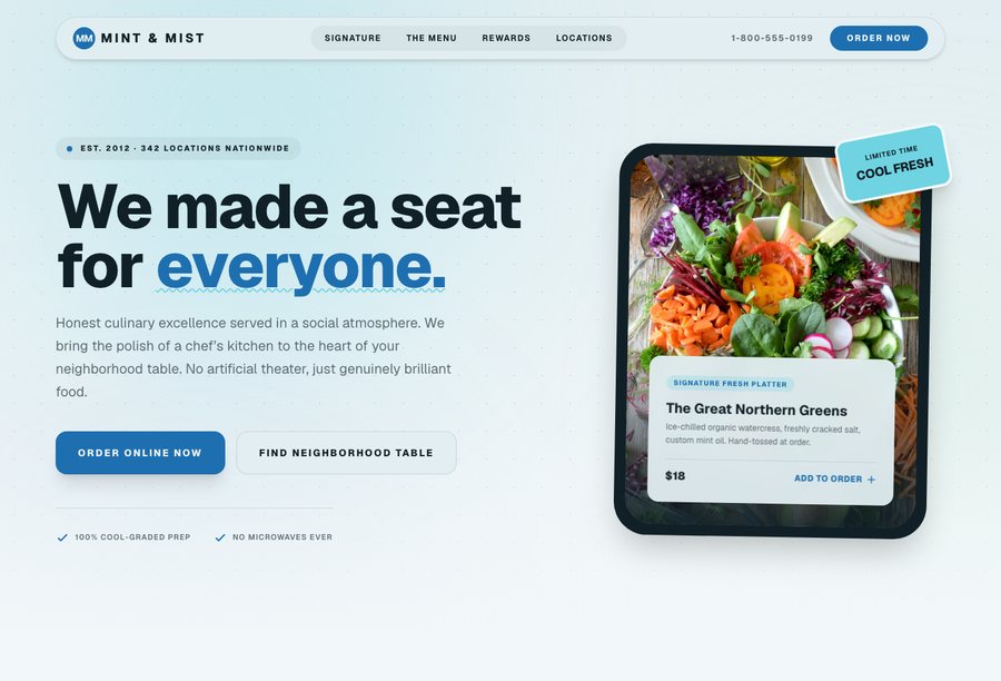 Mint & Mist website preview