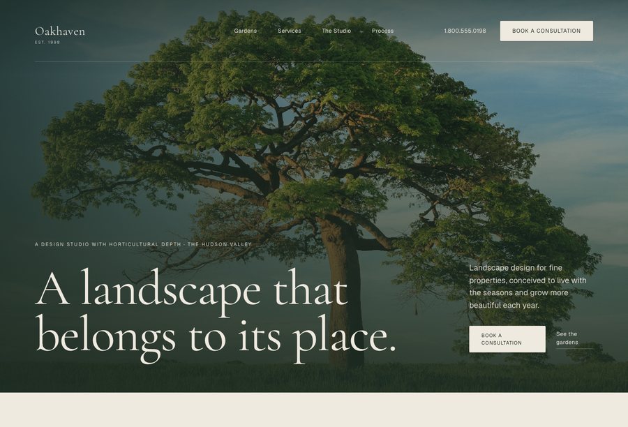 Oakhaven website preview