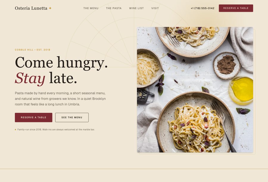 Osteria Lunetta website preview