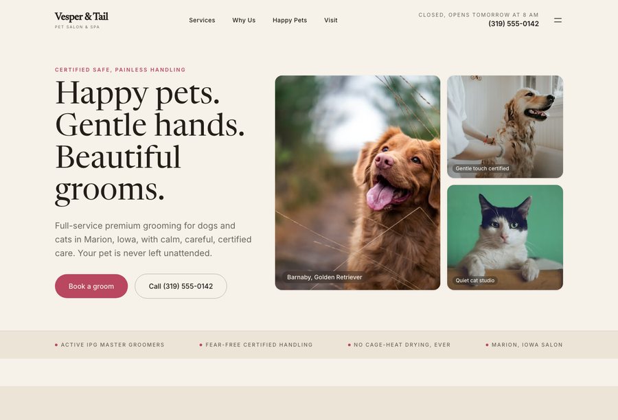 Vesper & Tail website preview